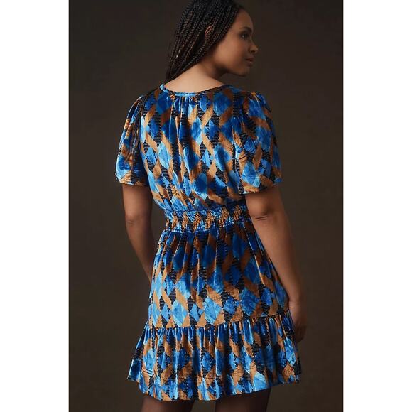 ANTHROPOLOGIE The Somerset Velvet Mini Edition in Blue Motif - Picture 2 of 3